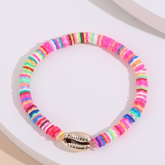 Bohemian style shell color soft ceramic elastic rope bracelet