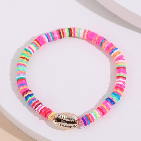 Bohemian style shell color soft ceramic elastic rope bracelet's discount tags