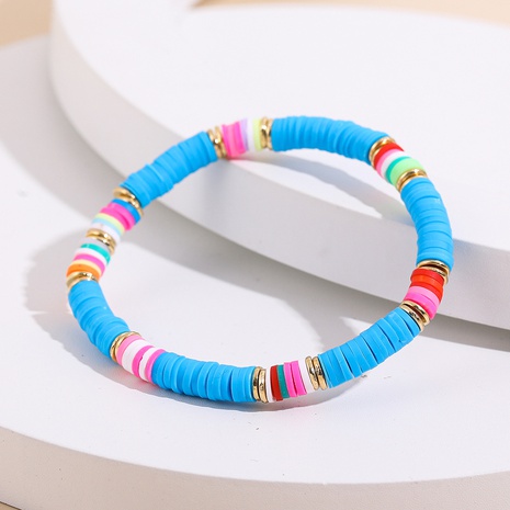 Bohemian style color soft pottery string elastic rope bracelet's discount tags