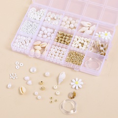 15 Grid DIY Jewelry Accessories Set White Pearl DIY Bracelet Shell Material Box