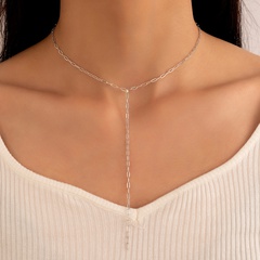 Fashion chain tassel single-layer alloy necklace simple geometric hollow