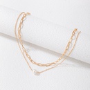 Simple Jewelry Pearl Chain Double Layer Simple Geometric Multilayer Alloy Necklacepicture8