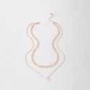 Simple Jewelry Pearl Chain Double Layer Simple Geometric Multilayer Alloy Necklacepicture10