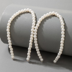 fashion semi-circular pearl geometric beaded earrings