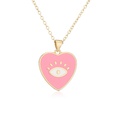 Fashion cute copper plated 18K gold color dripping oil eyes heartshaped pendant necklacepicture11