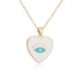 Fashion cute copper plated 18K gold color dripping oil eyes heartshaped pendant necklacepicture12