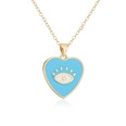 Fashion cute copper plated 18K gold color dripping oil eyes heartshaped pendant necklacepicture13