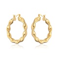 Modische verkupferte runde geometrische Ohrringe aus 18 Karat Goldpicture11
