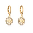 Fashion copper plated 18K gold drop oil zircon eyes star earrings femalepicture12