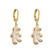 Fashion copperplated 18K gold drop oil zircon moon astronaut earrings femalepicture11