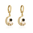 Fashion copperplated 18K gold drop oil zircon moon astronaut earrings femalepicture12