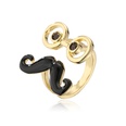 fashion exaggerated enamel beard copper 18K gold dripping oil eye opening ring femalepicture12