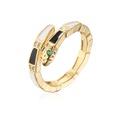 fashion copper plated 18K gold color drip oil snake open ring femalepicture11