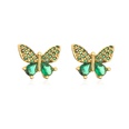 new copper 18K goldplated zircon butterfly flower earringspicture12