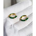 fashion green enamel drop glaze hoop ear buckle copper earringspicture10