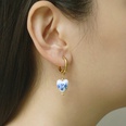 retro blue white porcelain enamel drip oil heartshaped ceramic resin earringspicture18