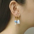 retro blue white porcelain enamel drip oil heartshaped ceramic resin earringspicture13