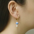 retro blue white porcelain enamel drip oil heartshaped ceramic resin earringspicture14