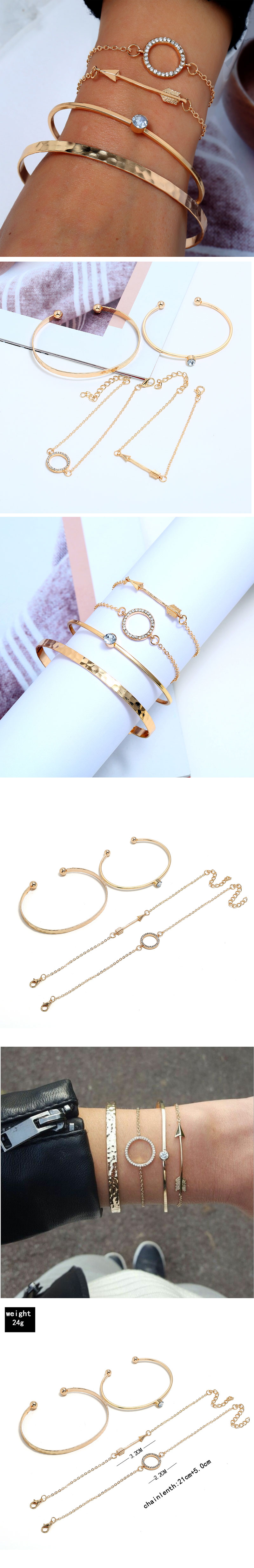 Europe and the United States trend wild simple circle arrow accessories fourpiece combination bracelet braceletpicture1