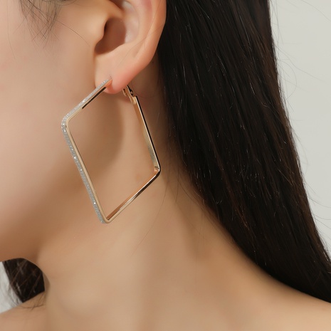 European and American ins fashion trend square earrings temperament Hong Kong style design exaggerated earrings NHIQ715051's discount tags