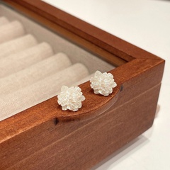 White camellia earrings female summer unique niche 2022 new trendy fashion earrings earrings