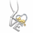 Foreign trade explosion necklace Europe and the United States love diamond letter alloy animal necklace simulation dog pendantpicture8