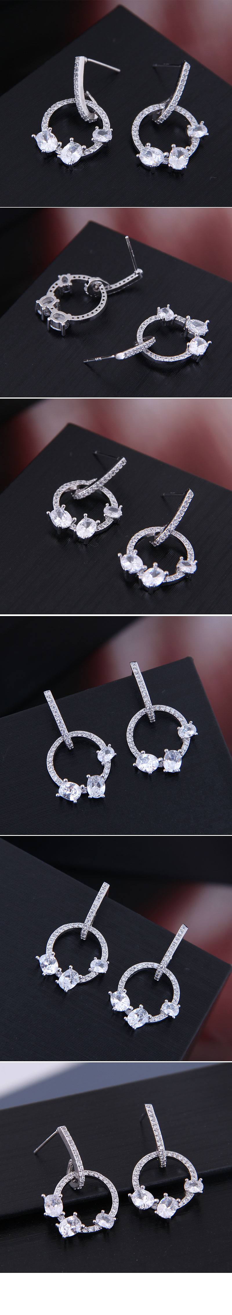 10761 exquisite Korean female earrings Korean fashion sweet OL inlaid zircon personality earringspicture1