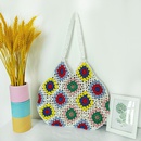 ethnic style color splicing plaid knit handbag 3227cmpicture8