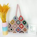 ethnic style color splicing plaid knit handbag 3227cmpicture9