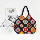 ethnic style color splicing plaid knit handbag 3227cmpicture10