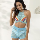 sexy rainbow color matching casual strap beach bikini toppicture10