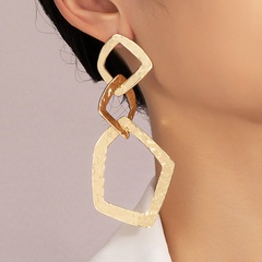 retro frosted irregular geometric embossed pendant earrings
