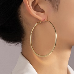 simple large circle ear buckle alloy earrings