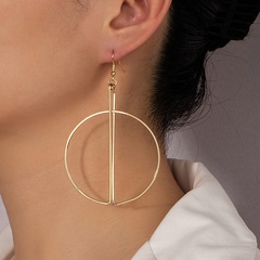 simple hollow large circle pendant geometric earrings