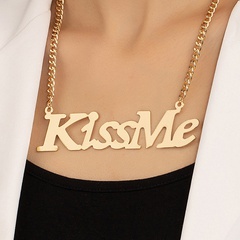 fashion geometric creative letter KISSME pendent exaggerated necklace