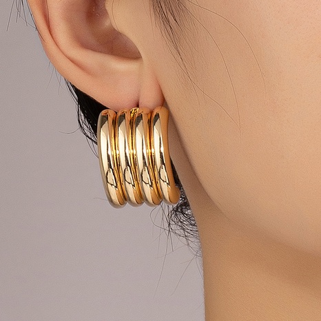 simple multi-layer circle C-shaped stud earrings's discount tags