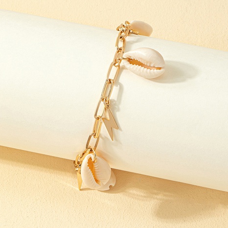 simple geometric handmade shell lightning bracelet's discount tags