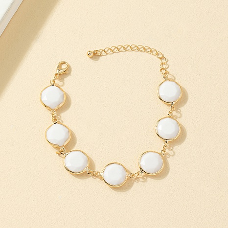 fashion round simple inlaid white gem bracelet's discount tags