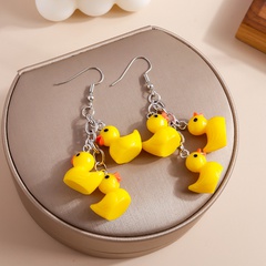 Arbeiten Sie niedliche gelbe Ente süße niedliche Ohrringe um