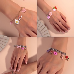 fashion heart flower butterfly tassel lollipop bracelet