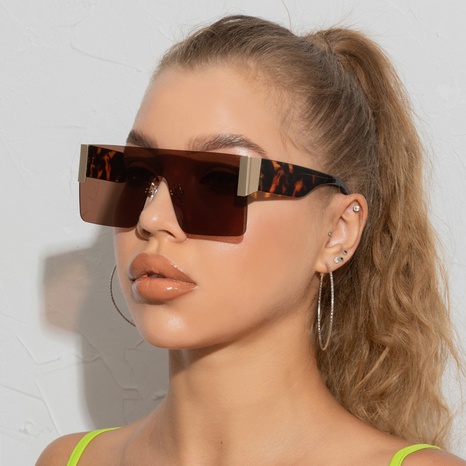 fashion large frame square one-piece sunglass's discount tags