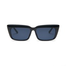 New retro square frame solid color black sunglassespicture8