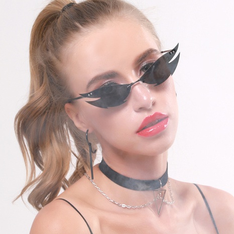 new rimless cat eye frame small sunglasses's discount tags