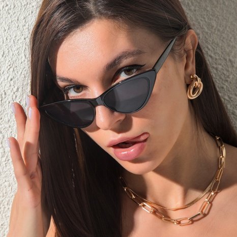 Neue dreieckige Cat-Eye-Sonnenbrille mit kleinem Retro-Rahmen's discount tags