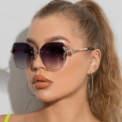 fashion frameless trimming square sunglasses
