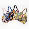ethnic style color splicing plaid knit handbag 3227cmpicture13