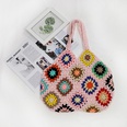 ethnic style color splicing plaid knit handbag 3227cmpicture16