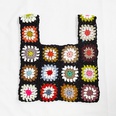 simple color plaid splicing flower tote bag 3329cmpicture14