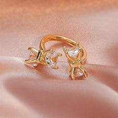 European and American fashion open bow simple all-match ring female ins cold wind NHIQ715023