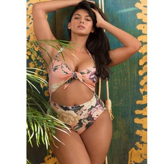 new fashion plus size print one-piece swimsuit bikini wholesale